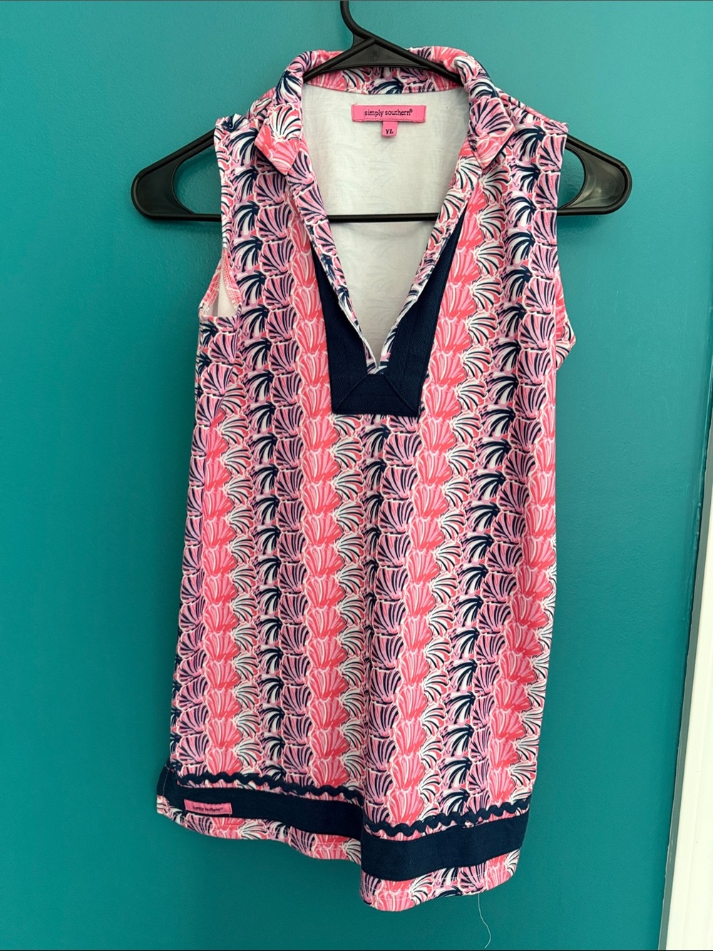 Pink & Navy Sleeveless tank top